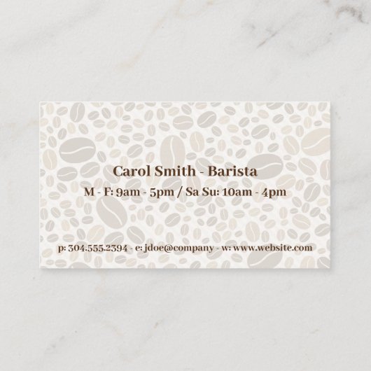 Cartoons voor Donut- en koffiebeker Visitekaartje (Achterkant)