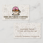 Cartoons voor Donut- en koffiebeker Visitekaartje (Voorkant / Achterkant)