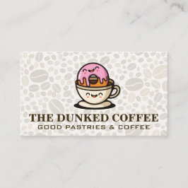 Cartoons voor Donut- en koffiebeker Visitekaartje