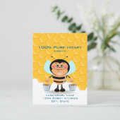 Cartoons voor het bakken van bakken van honingbije briefkaart (Staand voorkant)