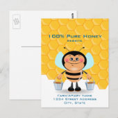 Cartoons voor het bakken van bakken van honingbije briefkaart (Voorkant / Achterkant)