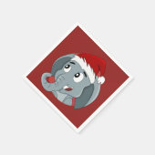 Cartoons voor kerstolifanten servet (Hoek)