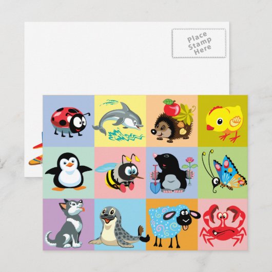 cartoons voor kinderen briefkaart (Voorkant / Achterkant)