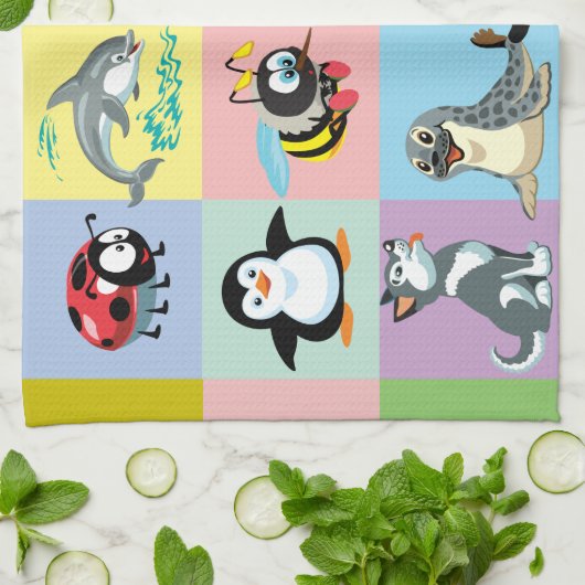 cartoons voor kinderen theedoek (Gevouwen)