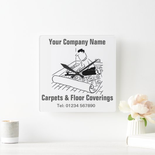 Cartoons voor vloerbedekking vierkante klok (Huis)