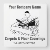 Cartoons voor vloerbedekking vierkante klok (Voorkant)