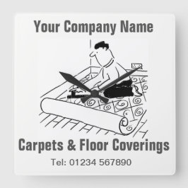 Cartoons voor vloerbedekking vierkante klok