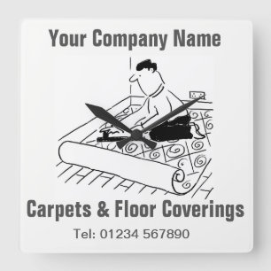 Cartoons voor vloerbedekking vierkante klok