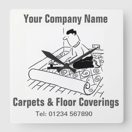 Cartoons voor vloerbedekking vierkante klok (Voorkant)