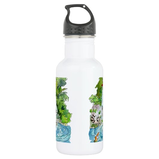 Cartoons waterval waterfles  (Achterkant)