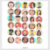 cartoons worden geconfronteerd met collage gemengd sticker (Vel)