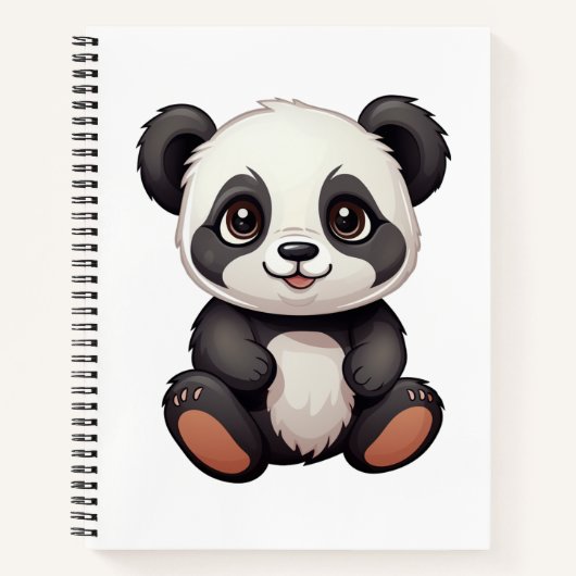 Cartoonsier illustratie van een panda notitieboek (Voorkant)