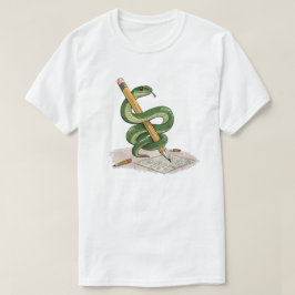 Cartoonslang rond potlood gewikkeld – met de hand  t-shirt