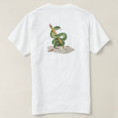 Cartoonslang rond potlood gewikkeld – met de hand t-shirt (Design achterkant)
