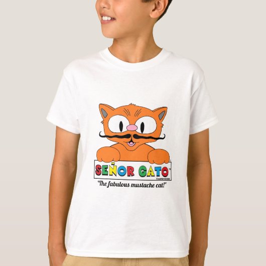 Cartoonsnorbaard Kat Grappig Humoristisch T-shirt (Voorkant)