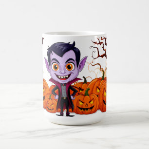 Cartoonspeelvampirekind feest viert Halloween 🎃 Koffiemok