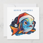 Cartoonstijl grappige vis. feestdagenkaart (Voorkant)