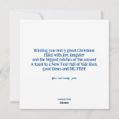 Cartoonstijl grappige vis. feestdagenkaart (Achterkant)