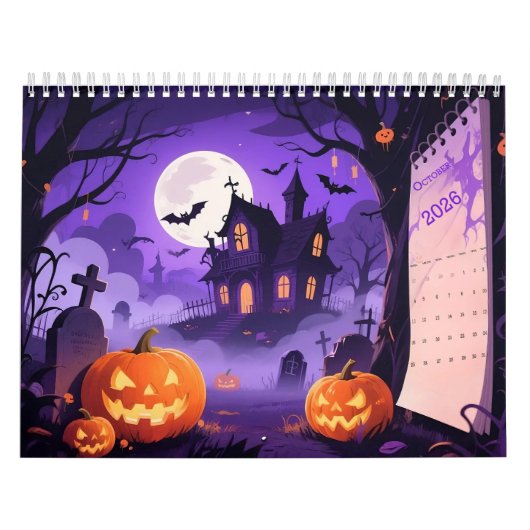 Cartoonstijl Halloween-kunst Kalender (Hoes)