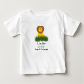 Cartoonstijl L is voor Leeuw Alfabet Baby T-Shirt (Voorkant)