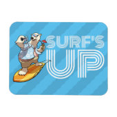 Cartoonsurfplank polarbeer met cocktail magneet (Horizontaal)