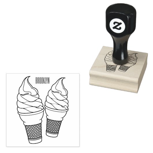 Cartoontafereel van ijsje rubberstempel (Gestempeld)