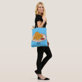 Cartoontekening van gefrituurde kip tote bag (Op model)