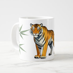 Cartoontijger Geschenk Tijgerliefhebber Oranje Zwa Grote Koffiekop