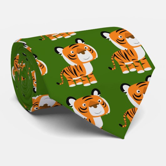 Cartoontijgerstropdas Stropdas (Opgerold)