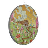 Cartoonveld van Paddenstoelen Dartbord (Voorkant Links)