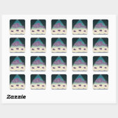 Cartoonvis Vierkante Sticker (Vel)