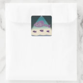 Cartoonvis Vierkante Sticker (Tas)