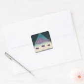 Cartoonvis Vierkante Sticker (Envelop)