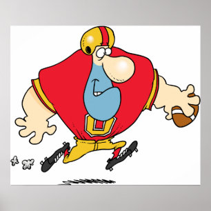 Cartoonvoetbalspeler Poster