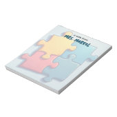 Cartoony Puzzel Stukken Docent Gift Notitieblok (Linkerzijde)