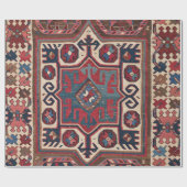 Cartouche Star: 19e eeuw kleurrijk rood blauw Cadeaupapier (Vlak)