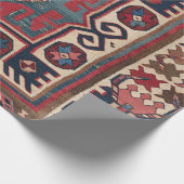 Cartouche Star: 19e eeuw kleurrijk rood blauw Cadeaupapier (Hoek)