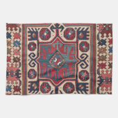 Cartouche Star: 19e eeuw kleurrijk rood blauw Theedoek (Horizontaal)