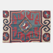 Cartouche Star II 19th Century Colorful Red Blue Theedoek (Horizontaal)