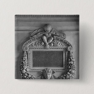 Cartouche uit de Tribune van Caryatids Vierkante Button 5,1 Cm