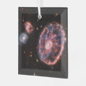 Cartwheel Galaxy, James Webb Space Telescope Glas Ornament (Voorkant links)