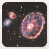 Cartwheel Galaxy, James Webb Space Telescope Kartonnen Onderzetters (Voorkant)