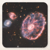 Cartwheel Galaxy, James Webb Space Telescope Kartonnen Onderzetters (Voorkant)
