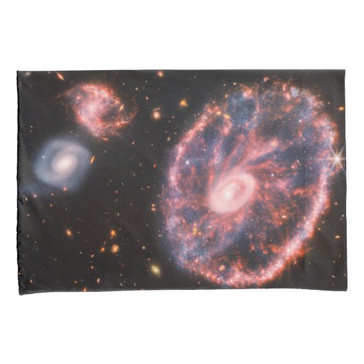 Cartwheel Galaxy, James Webb Space Telescope Kussensloop (Voorkant-Rechts)