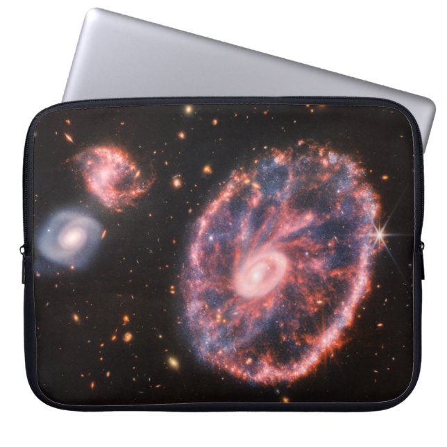 Cartwheel Galaxy, James Webb Space Telescope Laptop Sleeve (Voorkant)