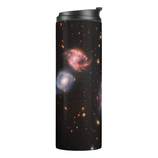 Cartwheel Galaxy, James Webb Space Telescope Thermosbeker (Gedraaid links)