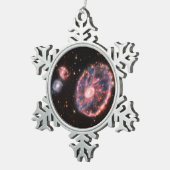 Cartwheel Galaxy, James Webb Space Telescope Tin Sneeuwvlok Ornament (Rechts)