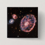 Cartwheel Galaxy, James Webb Space Telescope Vierkante Button 5,1 Cm (Voorkant)
