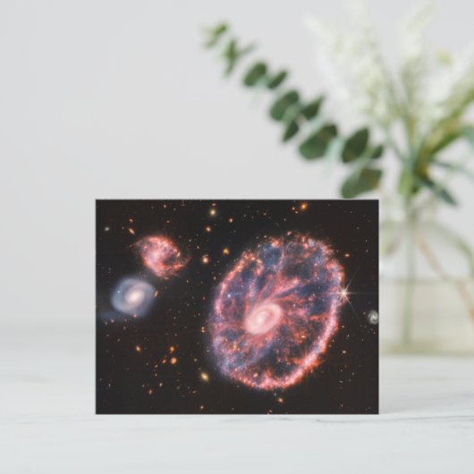 Cartwheel Galaxy JWST James Webb Space Telescope I Briefkaart (Staand voorkant)