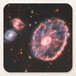 Cartwheel Galaxy JWST James Webb Space Telescope Kartonnen Onderzetters